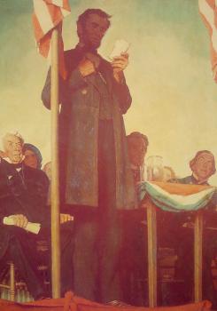 諾曼 洛尅威爾 Abraham Delivering the Gettysburg Address